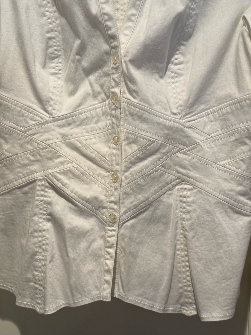 Kay Unger White Button-Down Shirt - Picture 2 of 6